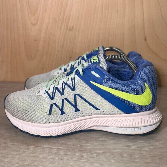 Nike Winflo 3 Light Blue/Blue/Yellow 831562-401 Women's 6.5 - Picture 2 of 11